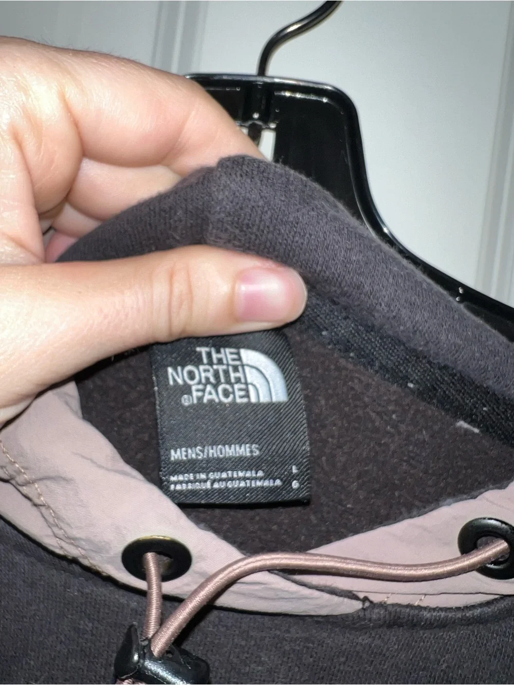The North Face Men’s Charcoal Black Hoodie with Taupe Hood